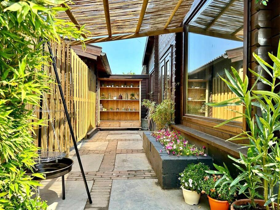 Jungle Style Lodge With Jacuzzi ,Sauna And Garden Near Amsterdam Vijfhuizen Exterior photo